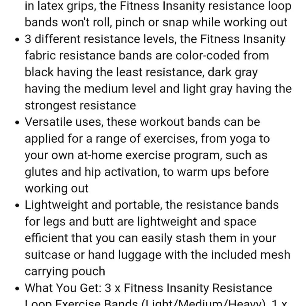 Fitness Insanity Set of 3 Resistance Workout Booty Bands Exercise - Picture 3 of 3